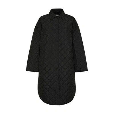 Shop Totême Padded Polyester Coat In Black