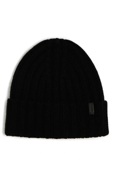 Shop Vince Chunkky Rib Wool & Cashmere Beanie In Black