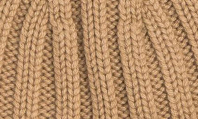 Vince Tv Dnu  Basic Chunky Rib Wool & Cashmere-blend Beanie In Camel