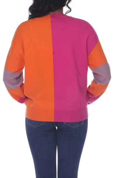 Shop Rain And Rose Colorblock Stripe Sweater In Orange Multi