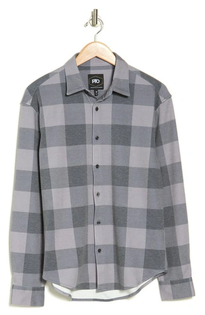 Shop Pto Collin Stockton Flannel Long Sleeve Button-up Shirt In Charcoal