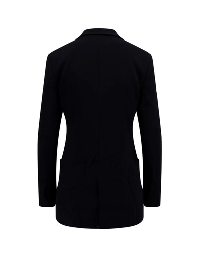 Shop Giorgio Armani Sustainable Viscose Blazer In Black
