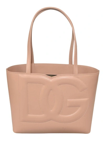 Shop Dolce & Gabbana Small Dg Logo Shopper Bag In Neutrals