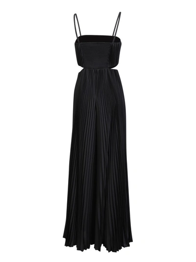 Shop Alice And Olivia Black Pleated Cut-out Jumpsuit