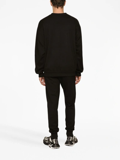 Shop Dolce & Gabbana Black Logo Print Sweatshirt