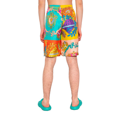 Shop Versace Multicolor Silk Shorts