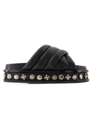 Shop Toga Sandals - Leather - Black