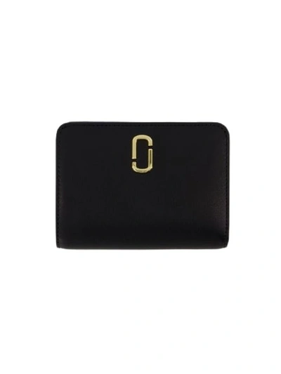 Shop Marc Jacobs The Mini Compact Wallet - Leather - Black