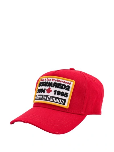 Shop Dsquared2 Red Cotton Hat