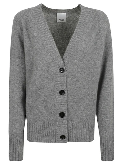 Shop Allude Grey Cashmere Cardigan