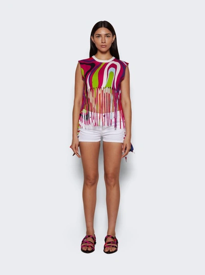 Shop Pucci Fringe Top In Pink