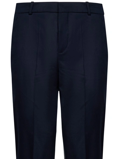 Shop Balmain Belt Loop Blue Trouser