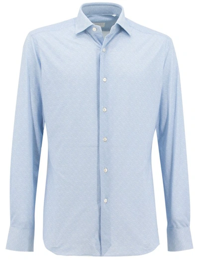 Shop Xacus Blue Melange Long-sleeved Shirt