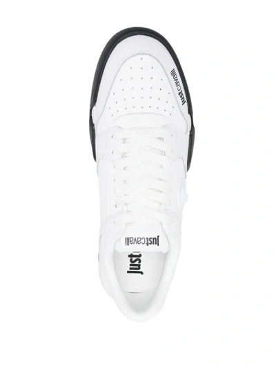 Shop Just Cavalli White Leather Sneaker