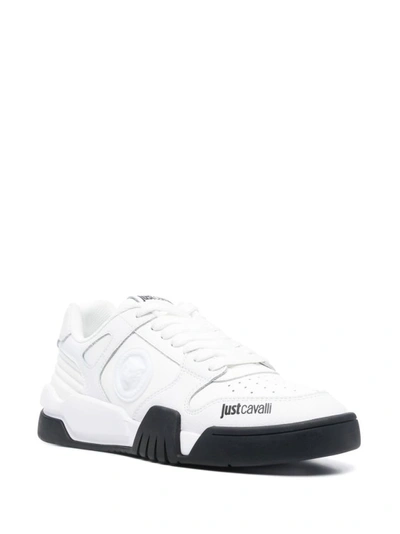 Shop Just Cavalli White Leather Sneaker