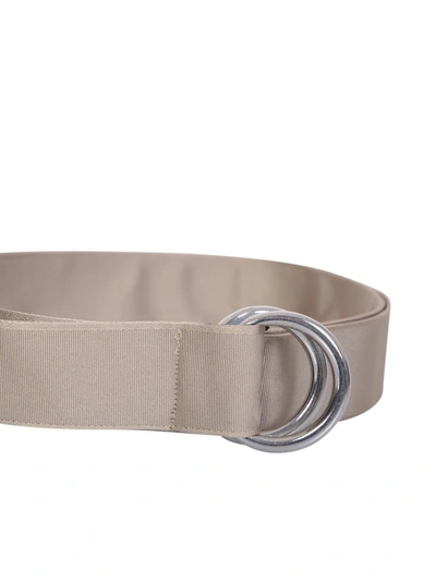 Shop Dell'oglio Cotton-blend Beige Belt In Grey