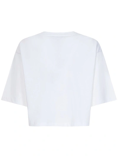 Shop Balmain White Cotton Cropped T-shirt