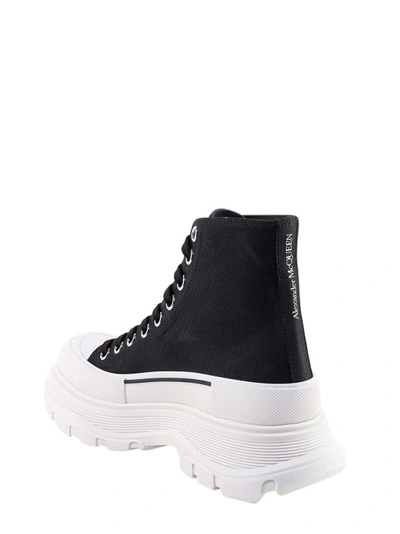 Shop Alexander Mcqueen Black Canvas High-top Sneakers