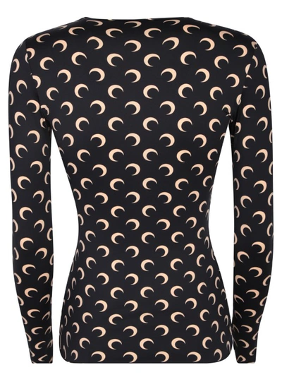 Shop Marine Serre All-over Printed Moon Pattern T-shirt In Black