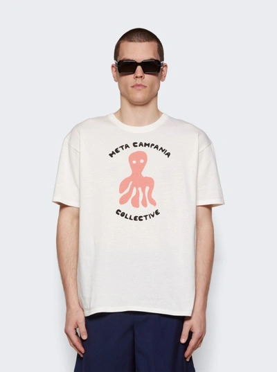Shop Meta Campania Collective Peter Octopus Print Jersey Cotton T-shirt In White