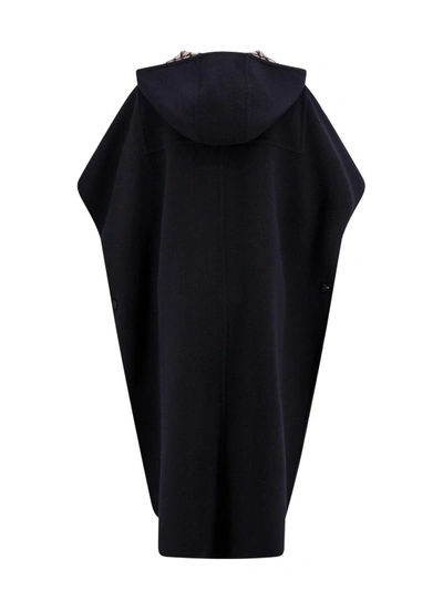 Shop Valentino Virgin Wool And Silk Cape In Black