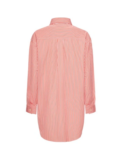 Shop Etro Cotton Shirt With Frontal Logo Embroidery In Pink