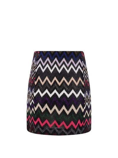 Shop Missoni Viscose Skirt With Iconic Pattern In Multicolor