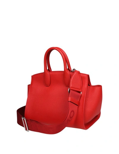 Shop Ferragamo Studio Sof Leather Handbag In Red