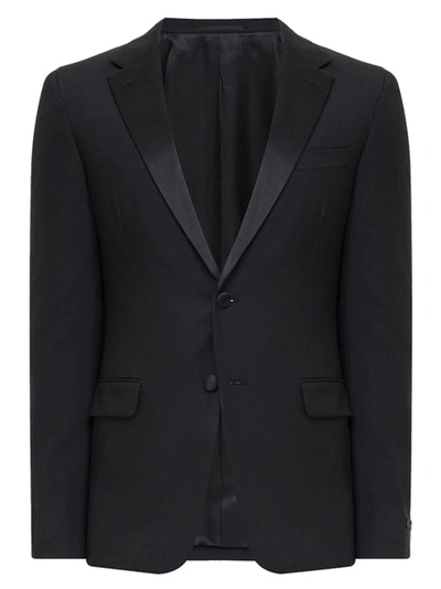 Shop Prada Black Wool Suit In Blue