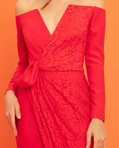 Shop Gemy Maalouf Off-shoulders Long Dress - Long Dresses In Red