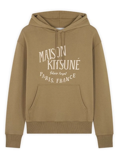Shop Maison Kitsuné Green Cotton Sweatshirt With Iconic Print