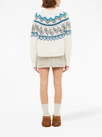 Shop Alanui White Wool Sweater