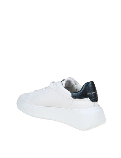 Shop Philippe Model Tres Temple Low In Black And White Leather