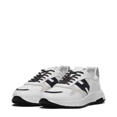 Shop Hogan White Leather With Suede Inserts Sneakers