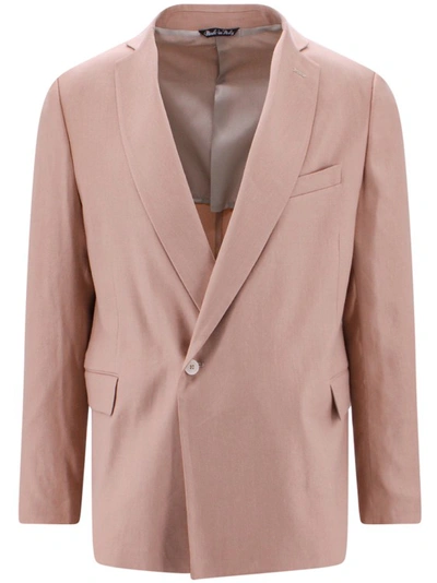 Shop Costumein Linen And Cotton Blazer In Pink