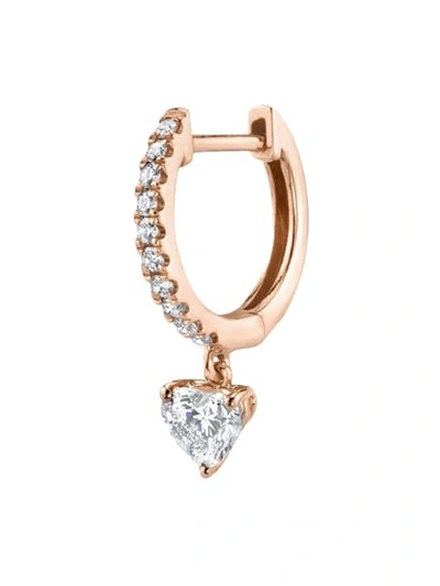 Shop Anita Ko Individual Huggie Earring With Heart Diamond Drop In Gold