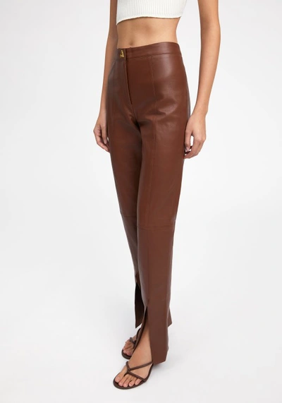 Shop Aeron Elm - Leather Pants In Brown