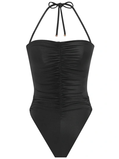Shop Saint Laurent Nylon One-piece Swimsuit In Black