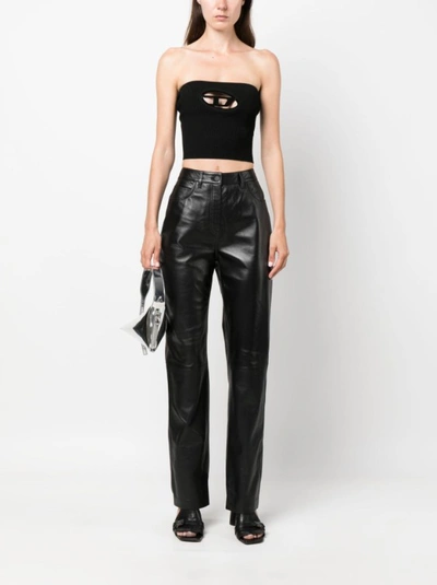 Shop Calvin Klein Black Slim-fit Trousers