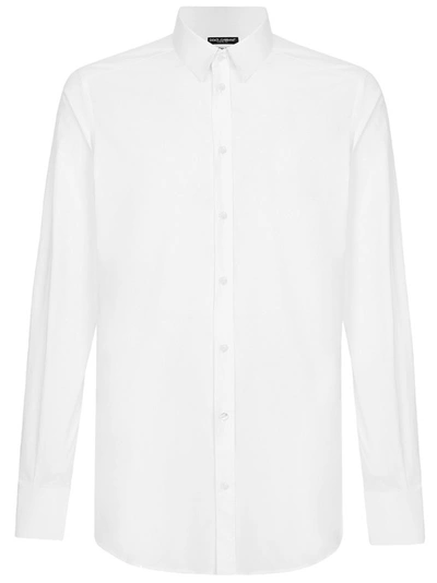 Shop Dolce & Gabbana Cotton Shirt With Back Pinces In White