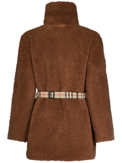 Shop Burberry Brown Wool Blend Coats
