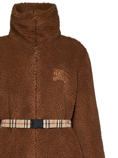 Shop Burberry Brown Wool Blend Coats