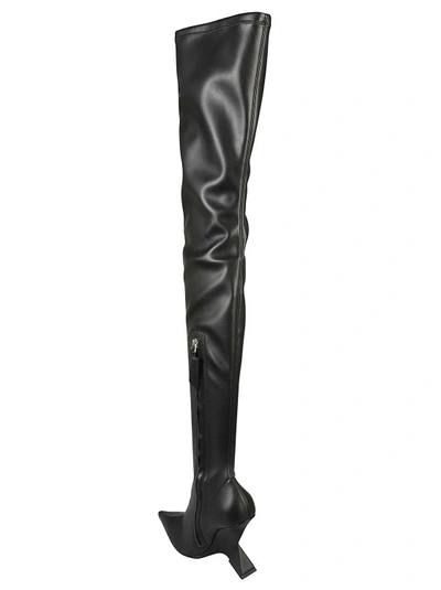 Shop Attico Cheope 110mm Leather Above-knee Boots In Black