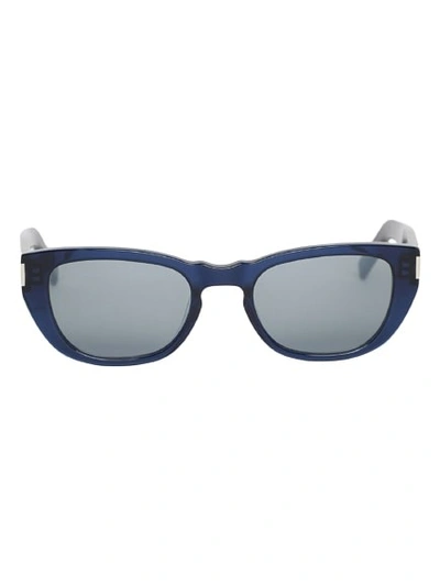 Shop Saint Laurent Cat-eye Sunglasses In Blue