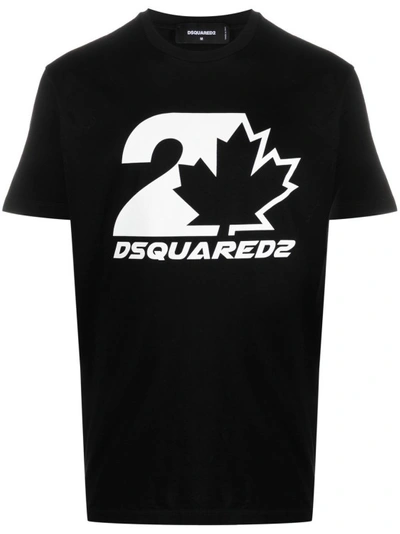 Shop Dsquared2 Black Logo Print T-shirt
