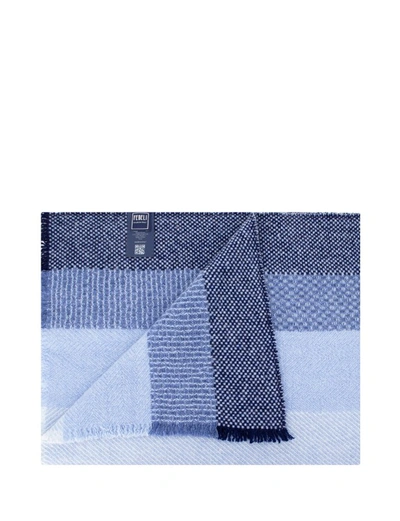 Shop Fedeli Blue Soft Cashmere Scarf