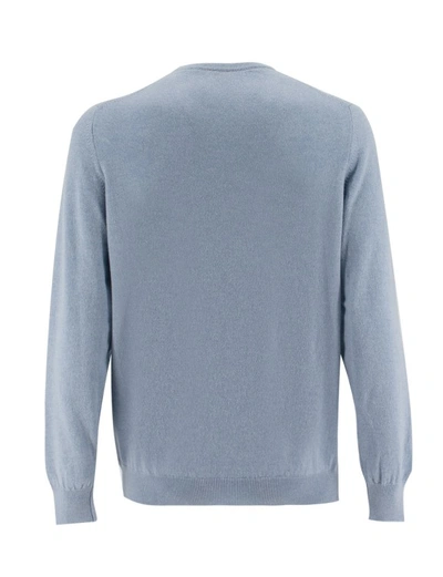 Shop Fedeli Blue Cashmere Sweater