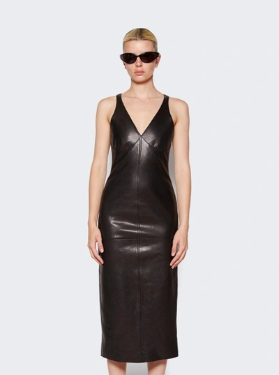 Shop Khaite Ditka Leather Dress In Black