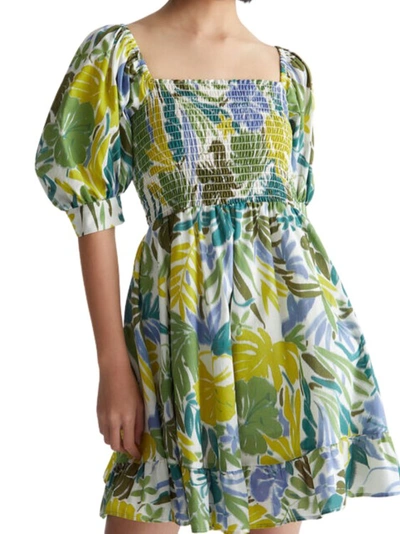 Shop Liu •jo Cotton Muslin Dress In Multicolor