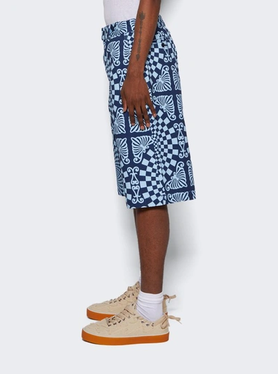 Shop Bluemarble Folk Checkerboard Print Shorts In Blue